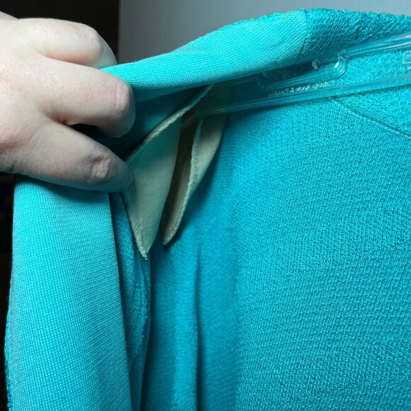 Ming Wang Aqua Teal Green Open Front Knit Cardigan Sweater Jacket PXL - Picture 2 of 14